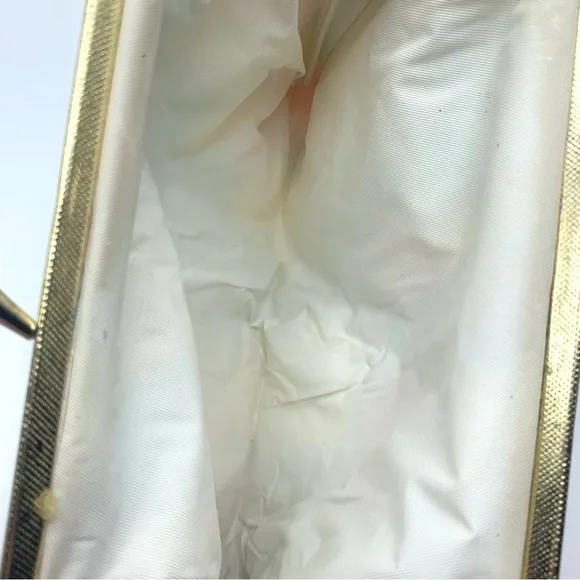 Vintage 60s Floral Kiss Lock Coin Purse Retro Mod Flower Makeup Bag - Picture 10 of 10